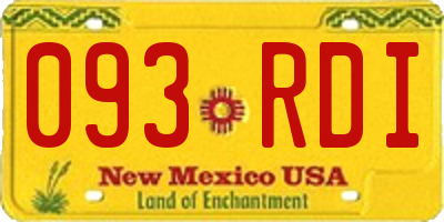 NM license plate 093RDI