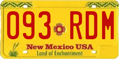 NM license plate 093RDM