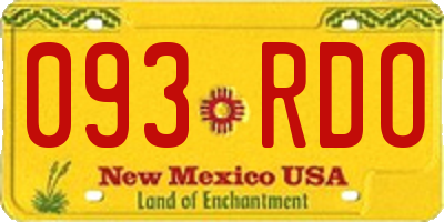 NM license plate 093RDO