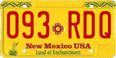 NM license plate 093RDQ