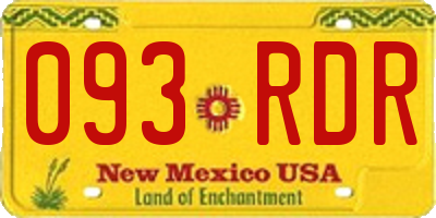 NM license plate 093RDR