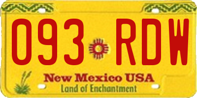 NM license plate 093RDW