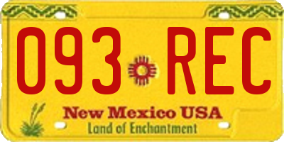 NM license plate 093REC