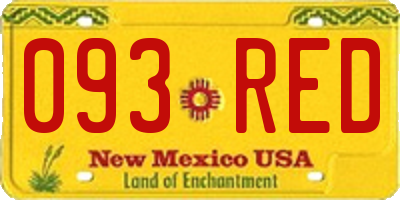 NM license plate 093RED