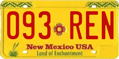 NM license plate 093REN