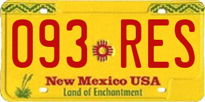 NM license plate 093RES