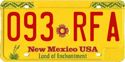 NM license plate 093RFA
