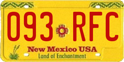 NM license plate 093RFC