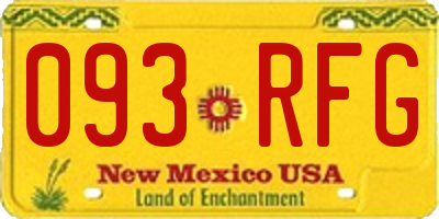 NM license plate 093RFG