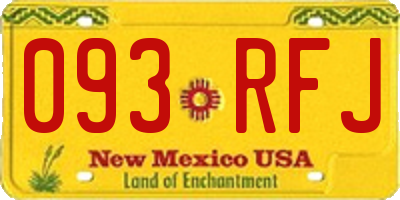 NM license plate 093RFJ