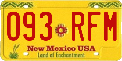 NM license plate 093RFM