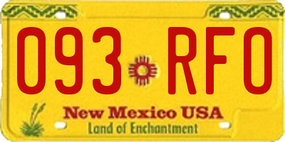 NM license plate 093RFO