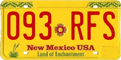 NM license plate 093RFS