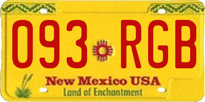 NM license plate 093RGB