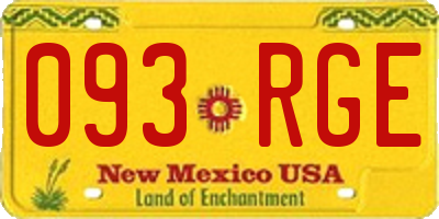 NM license plate 093RGE