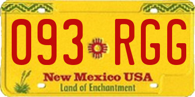 NM license plate 093RGG