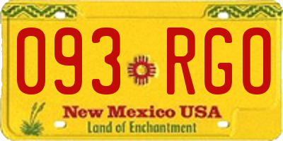 NM license plate 093RGO
