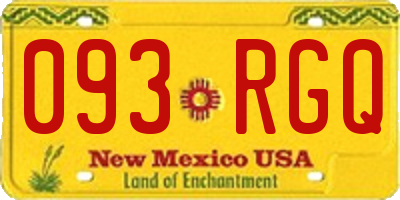 NM license plate 093RGQ