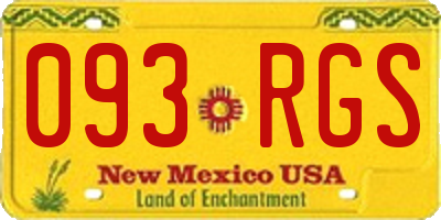 NM license plate 093RGS
