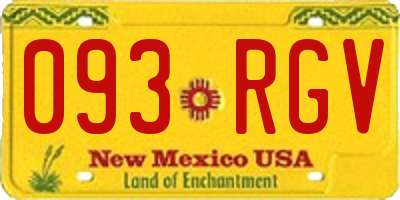NM license plate 093RGV