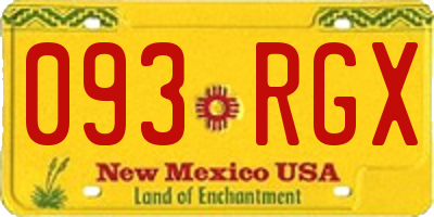 NM license plate 093RGX