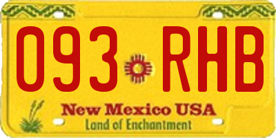 NM license plate 093RHB