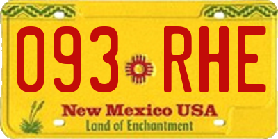 NM license plate 093RHE