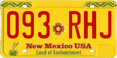 NM license plate 093RHJ
