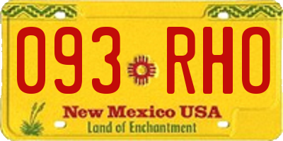 NM license plate 093RHO