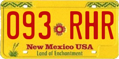 NM license plate 093RHR