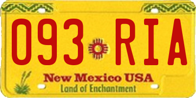 NM license plate 093RIA