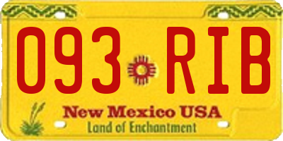 NM license plate 093RIB
