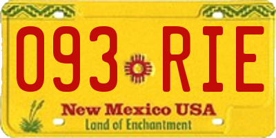 NM license plate 093RIE