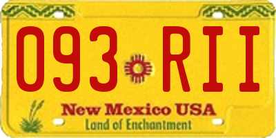 NM license plate 093RII
