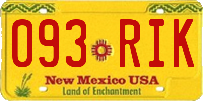 NM license plate 093RIK