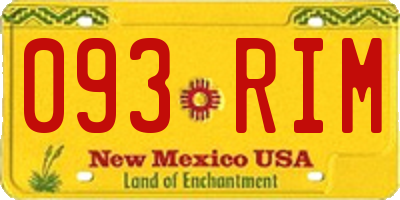 NM license plate 093RIM