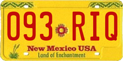 NM license plate 093RIQ