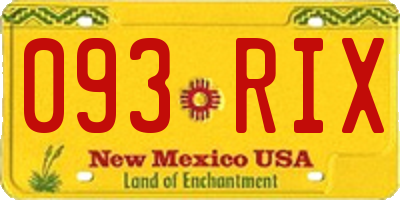 NM license plate 093RIX