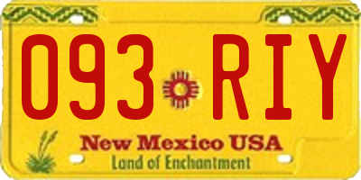 NM license plate 093RIY