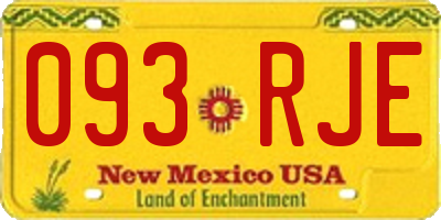 NM license plate 093RJE
