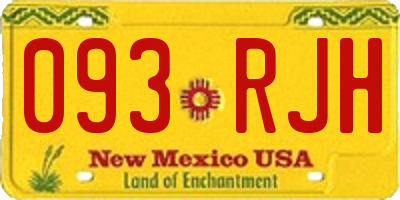 NM license plate 093RJH