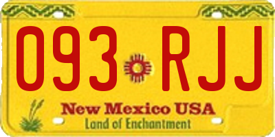 NM license plate 093RJJ