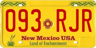 NM license plate 093RJR