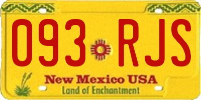 NM license plate 093RJS