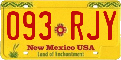 NM license plate 093RJY