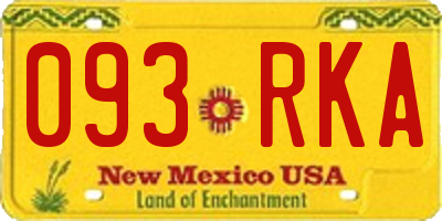 NM license plate 093RKA