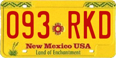 NM license plate 093RKD