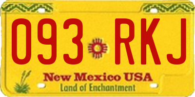 NM license plate 093RKJ