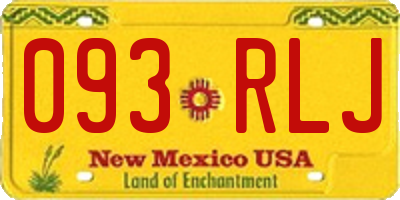 NM license plate 093RLJ