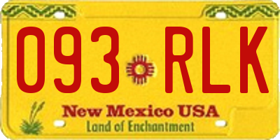 NM license plate 093RLK